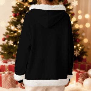 Women's Fleece Hoodie With Decorative Trim - White, XL