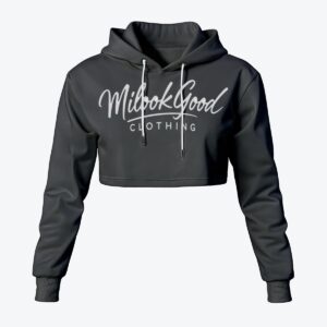 Women's Cropped Hoodie - Granite Gray, 2XL