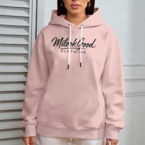 Women's Oversize Hoodie With Fleece - Rose Quartz, M
