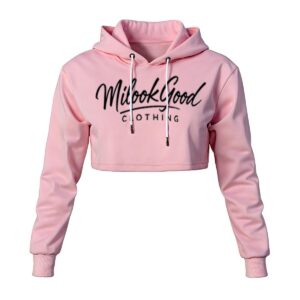 Women's Cropped Hoodie - Rose Quartz, 2XL
