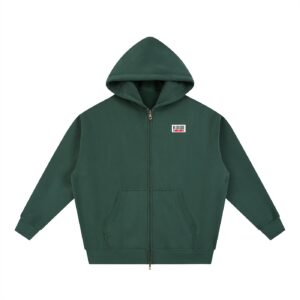 Essential Fleece Boxy Hoodie - Dark Green, L