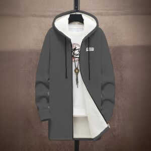 Men's Plush Lined Hoodie Jacket - 5XL