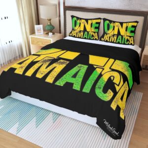 One Jamaica Three-Piece Duvet Bedding Set - Black, Twin