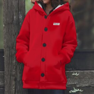 Women's Knitted Hooded Jacket - L