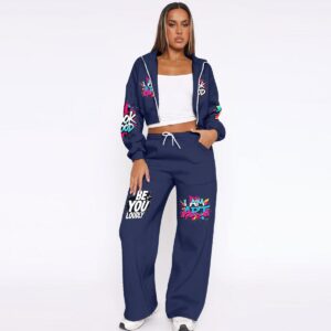 Women’s Tracksuit With Fleece - Cornflower Blue, 4XL