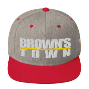 Snapback Hat - Heather Grey/ Red