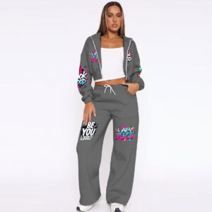 Women’s Tracksuit With Fleece - Granite Gray, 4XL