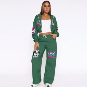 Women’s Tracksuit With Fleece - Forest Green, 4XL