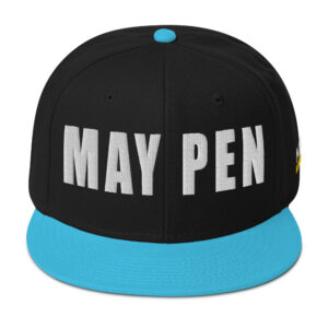 Snapback Hat - Aqua blue / Black / Black