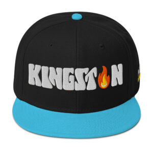 Snapback Hat - Aqua blue / Black / Black