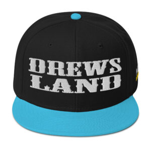 Snapback Hat - Aqua blue / Black / Black