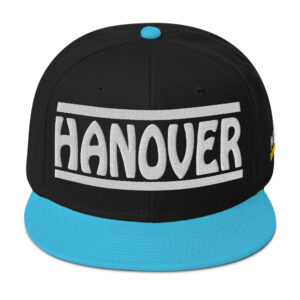 Snapback Hat - Aqua blue / Black / Black