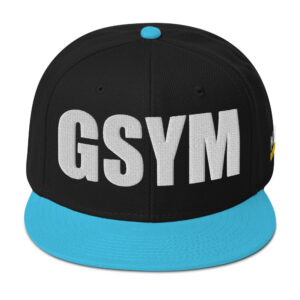Snapback Hat - Aqua blue / Black / Black