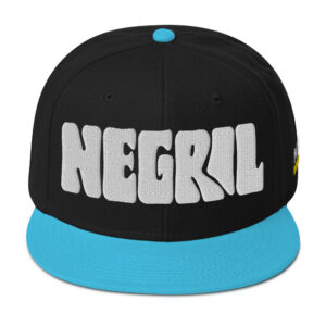 Snapback Hat - Aqua blue / Black / Black