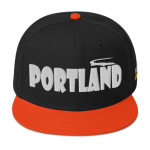 Snapback Hat - Orange / Black / Black