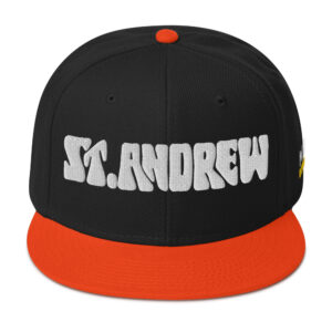 Snapback Hat - Orange / Black / Black