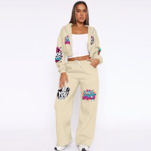 Women’s Tracksuit With Fleece - Vanilla Cream, 3XL