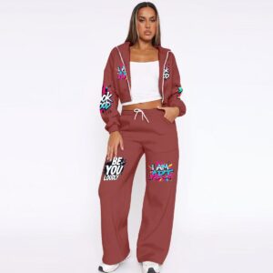 Women’s Tracksuit With Fleece - Tuscan Red, 4XL