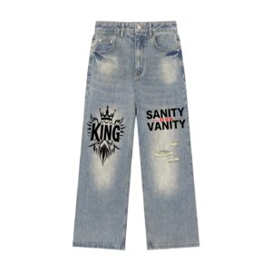 Vintage Wash Distressed Denim Jeans
