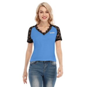 Women's V-neck T-shirt With Lace