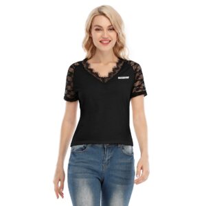 Women's V-neck T-shirt With Lace