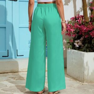 Women's Lightweight Wide-Leg Pants With Pockets - 5XL