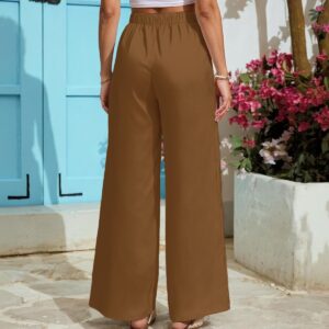 Women's Lightweight Wide-Leg Pants With Pockets - XL