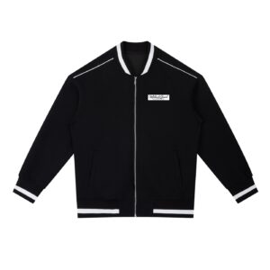 Contrast Piping Zip Bomber Jacket (Unisex) - Black, S