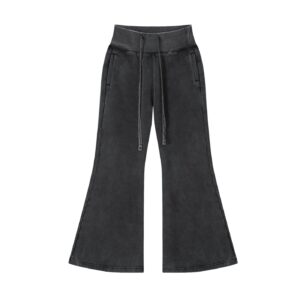 Vintage Washed Flared Fleece Pants (Women) - Washed Black, M