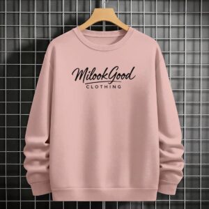 Versatile Men's Polyester Fleece Sweatshirt - Rose Quartz, XS