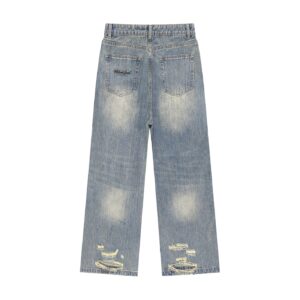 Vintage Wash Distressed Denim Jeans (Unisex)