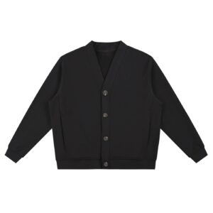 Essential Heavyweight Sweat Cardigan (Unisex) - Black, 2XL