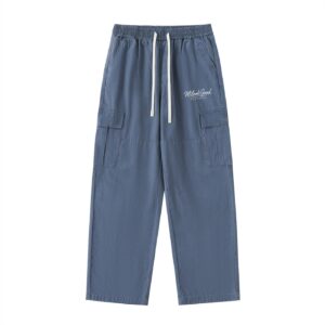 Men’s Drawstring Waist Straight-Leg Cargo Pants - Haze Blue, M