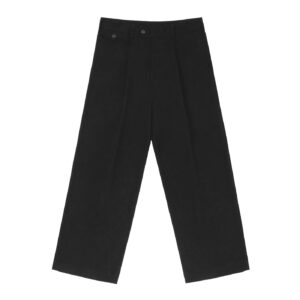 Adjustable Waist Straight-Leg Pants (Unisex) - Black, L