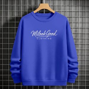 Versatile Men's Polyester Fleece Sweatshirt - Prussian Blue, 5XL