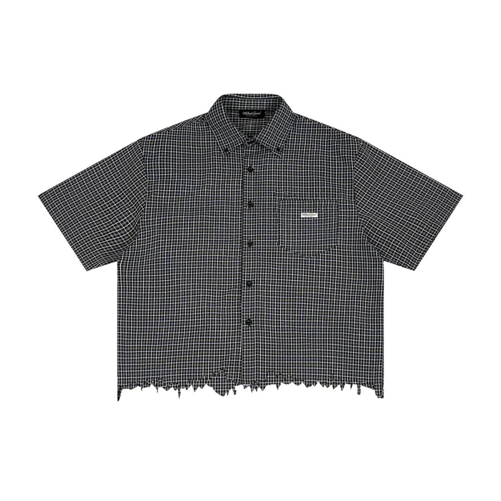 MLG Unisex Distressed Plaid Shirt & Capri Shorts Set