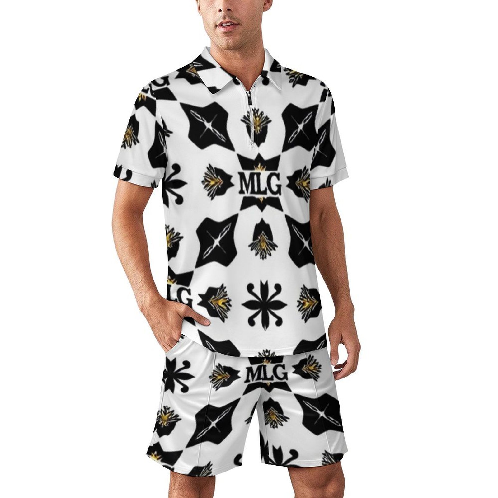 MLG Men's Design Zip-Up Polo Set - Image 1