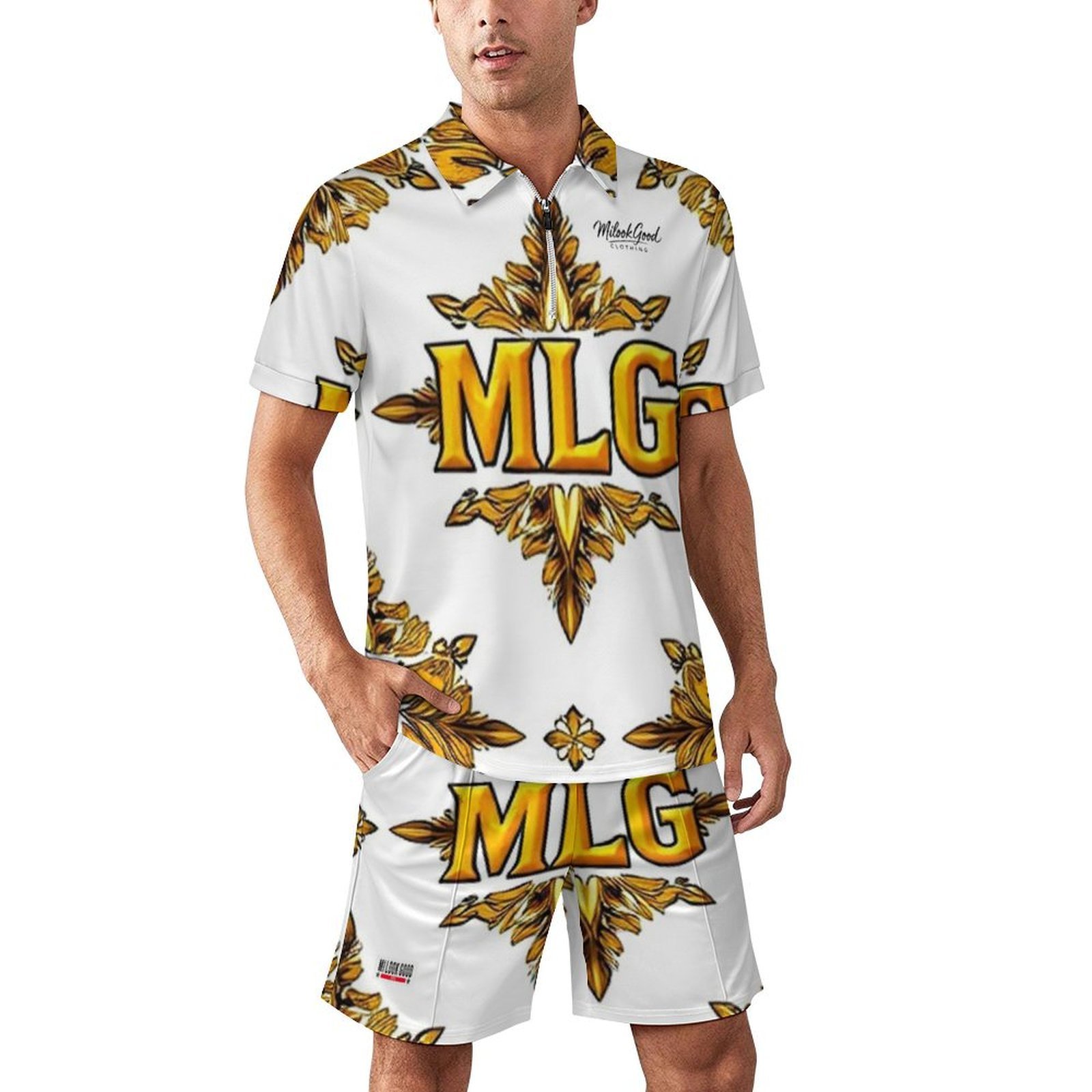 MLG Men's Design Zip-Up Polo Set - Imagen 1